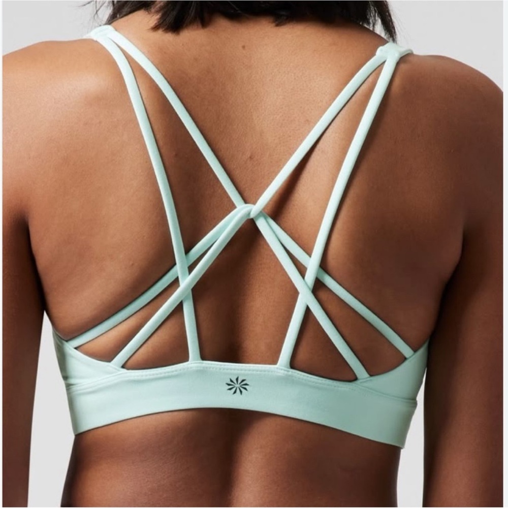 Athleta Mint Solace Strappy Sports Bra Small A-C cup